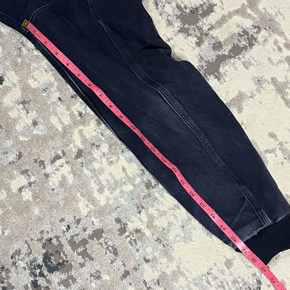 Vintage Carhartt Faded Navy Hooded Thermal Lined Canvas Jacket J25MDT Sz L Tall - Picture 9 of 15
